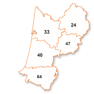 carte de la région Aquitaine