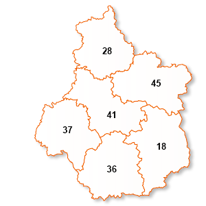 carte de la région Centre