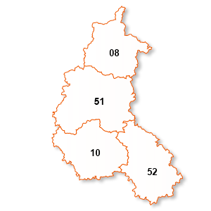 carte de la région Champagne-Ardenne