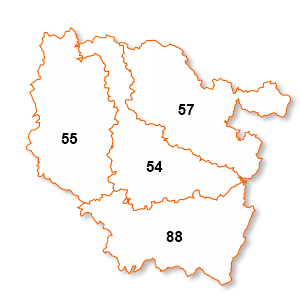 carte de la région Lorraine