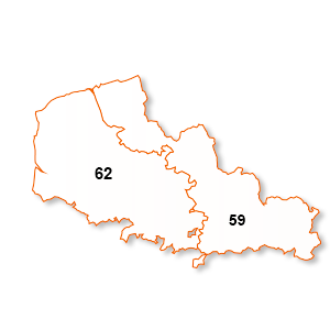 carte de la région Nord-Pas-De-Calais
