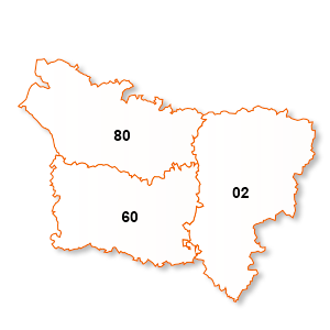 carte de la région Picardie