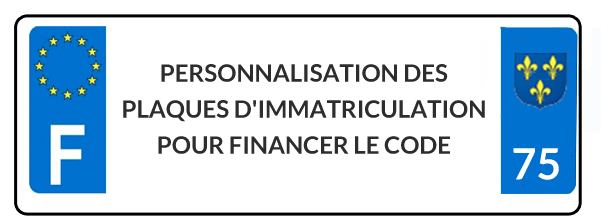 La personnalisation des plaques d'immatriculation pour financer le code en IDF